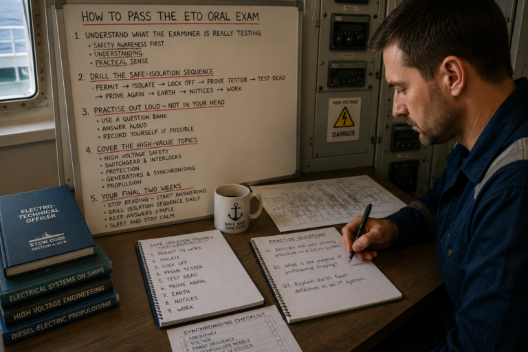Electro-Technical Officer preparing for the ETO oral exam