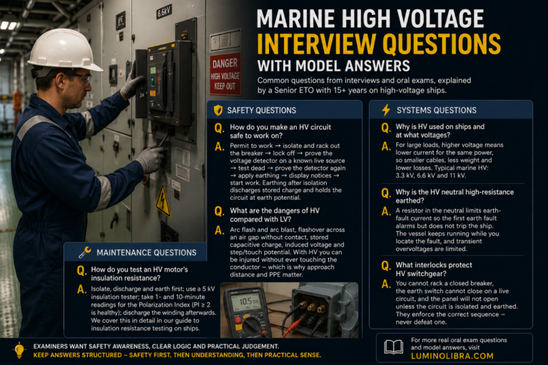 Marine high voltage switchgear — interview questions and answers for ETOs